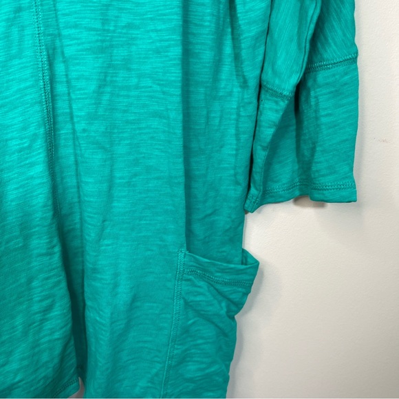 Habitat Turquoise Cotton Slub Oversized Tunic Top with Pockets Women’s Size M - Picture 3 of 11